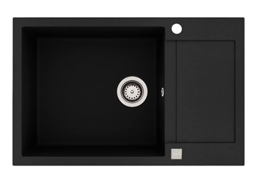 Lavabo Saturn 790 Køkkenvask 78x50cm med afsætningsbakke m/krom strainer, Nedfældning